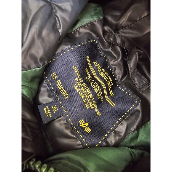 ALPHA INDUSTRIES Combat N-2B Short Waist Down Parka Black/Forest Green size 3XL - Picture 10 of 16